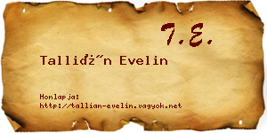 Tallián Evelin névjegykártya